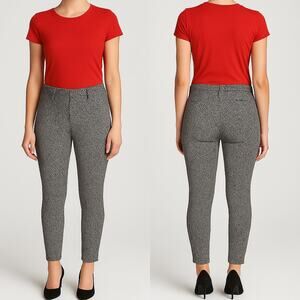 BeBop Pants Women Sz 1 Black White Skinny Ankle Mid Rise Stretch Geometric Print